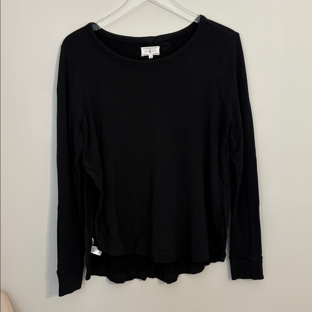 Lou & Grey Black Long Sleeve Cozy Top Size Medium
